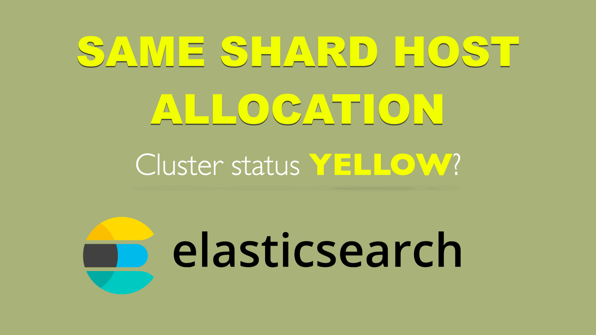 Same shard host allocation cluster yellow