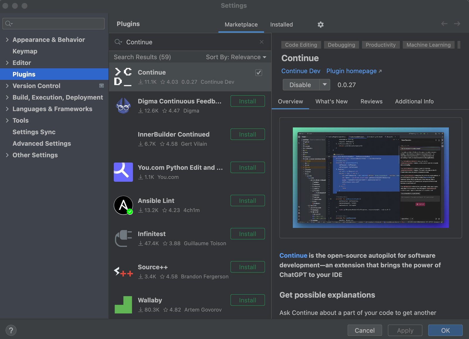 Free Coding with AI - Continue plugin for IntelliJ - toughcoding.net