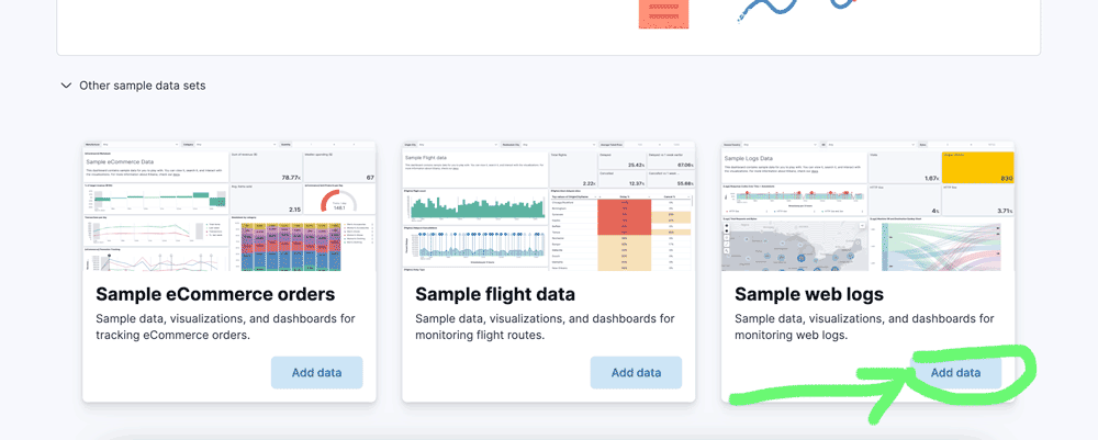 kibana add sample data logs