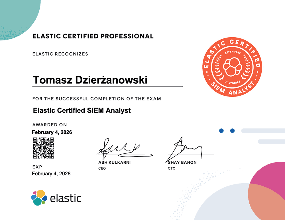 Elastic Certified SIEM Analyst Certificate